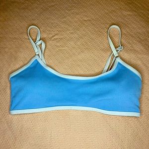 Blue and White SHEIN bikini top